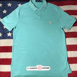 Vintage Ralph Lauren Classic Pistachio Green Polo Golf Shirt L p wing stadium x